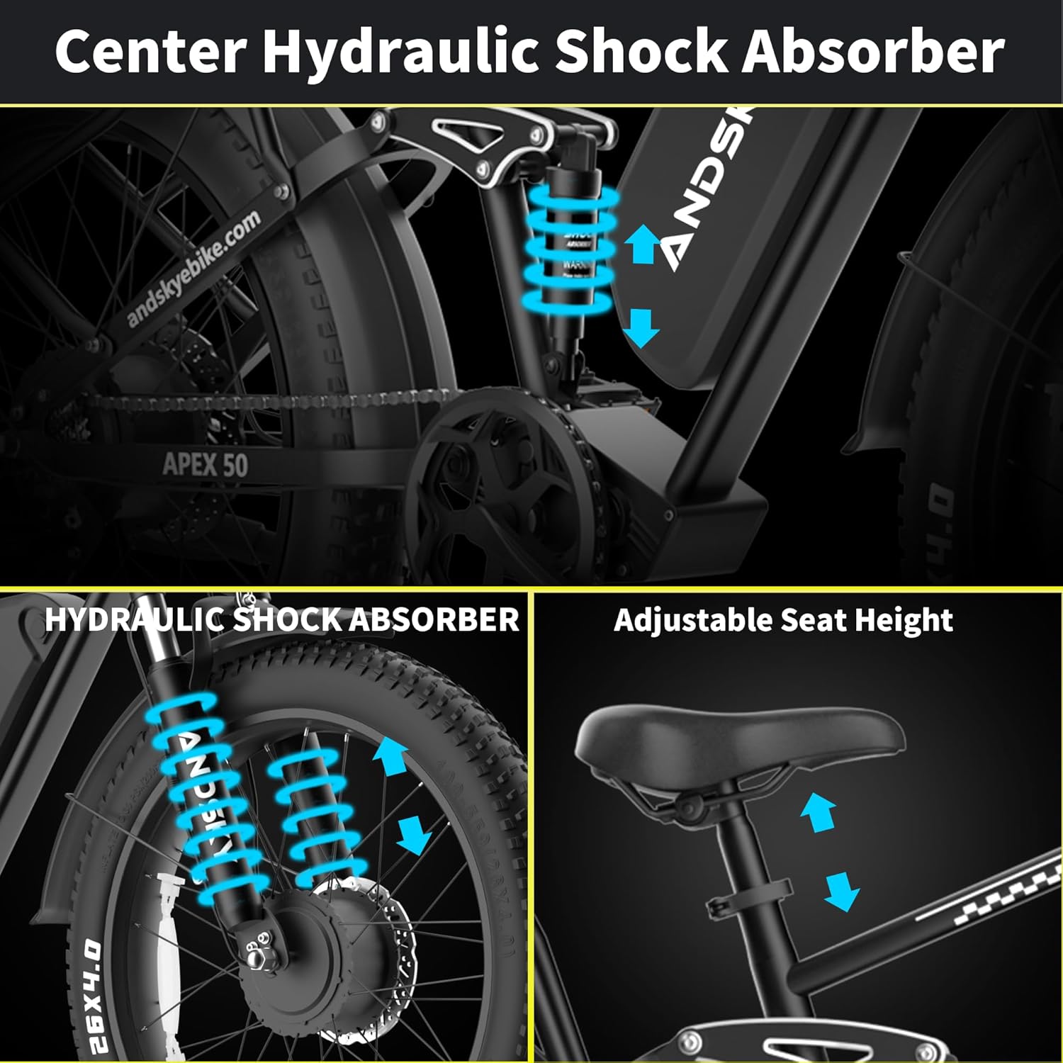 ANDSKY Apex50 AWD 전기 자전거, 3000 - 48V 1500W Rear Hub Motor With Battery 리뷰 및 가격