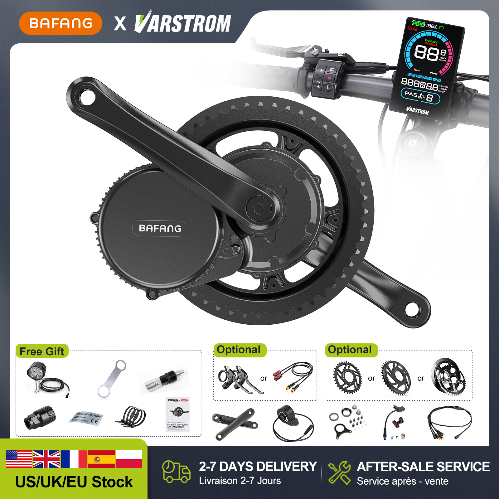 [미국 주식] 바팡 48V 500W 750W 52V 1 - Side Hung Mid Drive Motor Kit 리뷰 및 가격