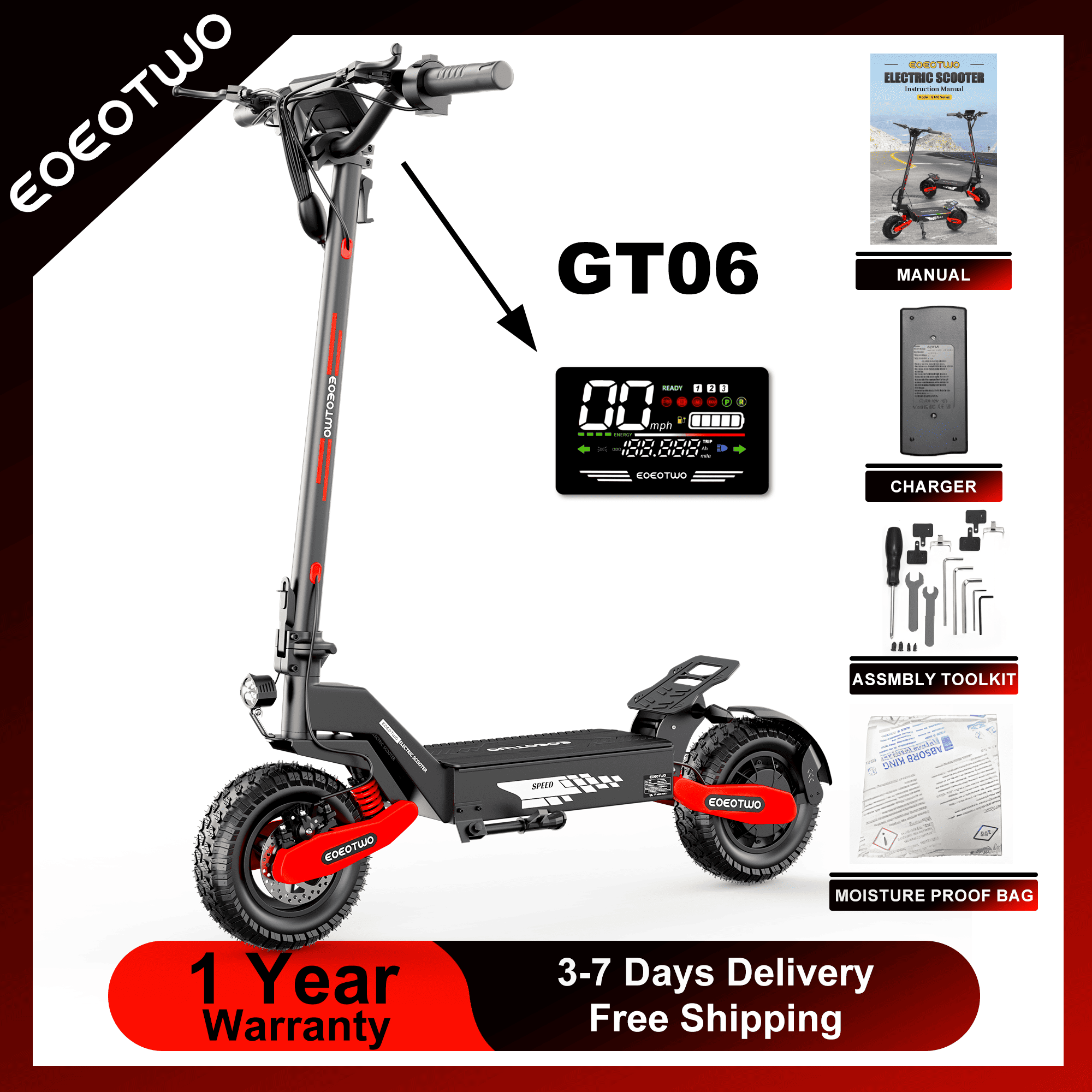 EOEOTWO GT06 성인용 전기 스쿠터, 1200W - Dual Motor Ebike Kit 2000W 리뷰 및 가격